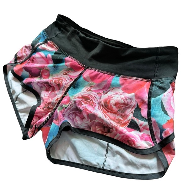 Lululemon Run Speed Shorts Secret Garden 4-way Stretch Size 2 Running Yoga Rare - Picture 3 of 14